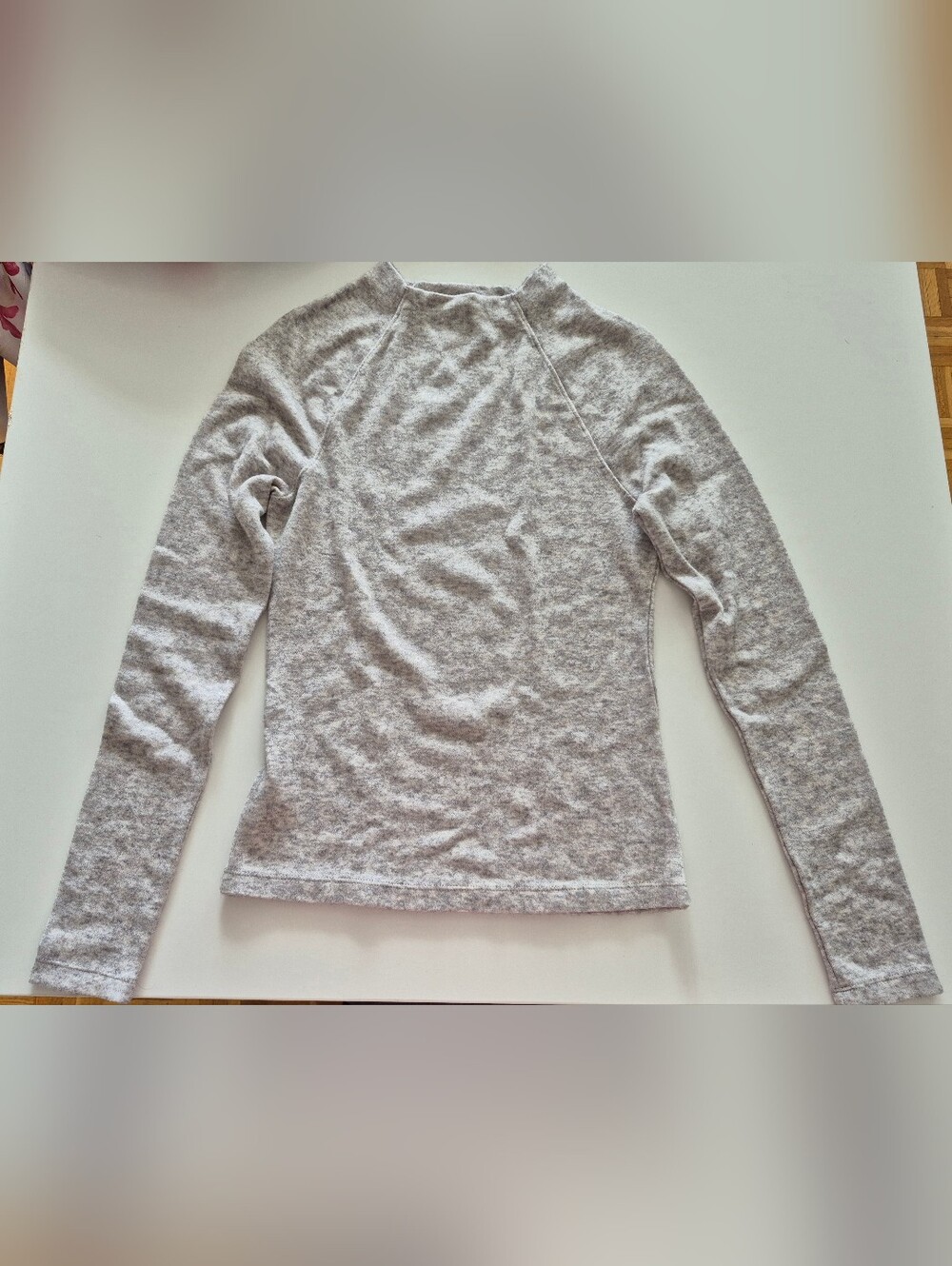 Mango Light Gray Turtleneck Sweater